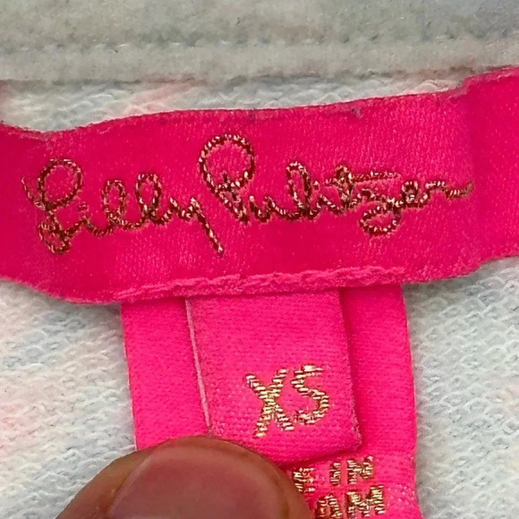 Lilly Pulitzer Skipper Popover Women XS Green White Long Sleeve 1/4 Zip Pullover - Picture 3 of 7